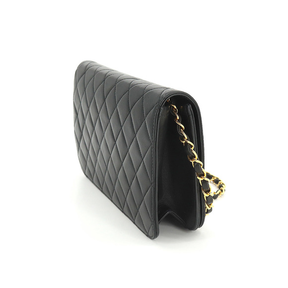 Chanel Matelasse Chain Shoulder Bag Leather Black Gold Hardware Push Lock - Picture 3 of 7